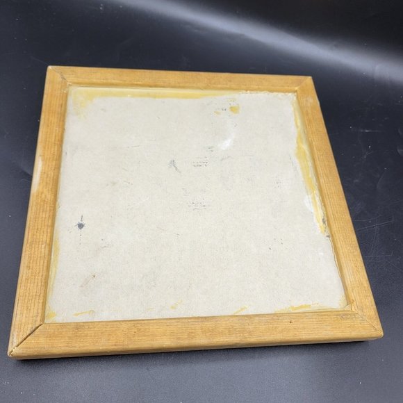 Vintage Handpainted Wildflowers Tiles Trivet or Flower Pot Holder Wood Frame - Picture 7 of 10